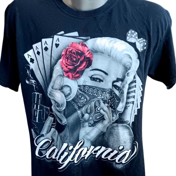 Men's T-shirt Large Gangsta OG Glamour Woman Gildan Heavy Cotton California - Picture 1 of 4